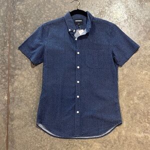 Bonobos Slim Fit Blue Microdot Short Sleeve Shirt Men’s Slim Small